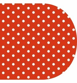 Ovaal Mexicaans tafelzeil rood met witte stippen
