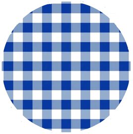 Rond tafelzeil grote ruit blauw (140cm)