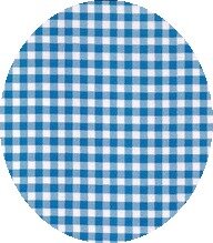 Rond Mexicaans tafelzeil ruitjes blauw (120cm)