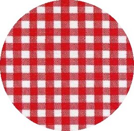 Rond Mexicaans tafelzeil ruitjes rood (120cm)