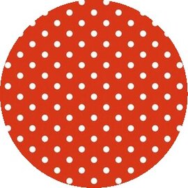 Rond Mexicaans tafelzeil rood met witte stippen (120cm)
