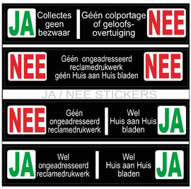 JA/NEE stickers brievenbus