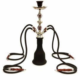 Waterpijp unflamed 4 slangen zwart