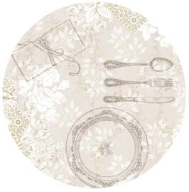 Rond tafelzeil diner creme (140cm)