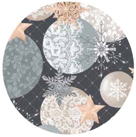 Rond Kerst tafelzeil ster (donker) 140cm