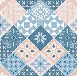 Tafelzeil tegeltjes blauw terra