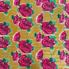 Mexicaans tafelzeil rosas goudbruin
