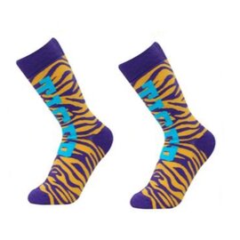 Grappige sokken Tijger paars/geel (39-46)