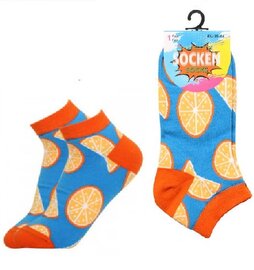 Grappige sokken sinaasappel schijfjes  (35-44)