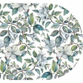 Ovaal tafelzeil green classics flowers