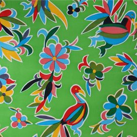 Ovaal Mexicaans tafelzeil pauw groen