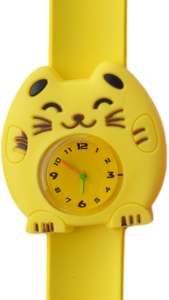 Kinderhorloge happy kitty geel - Presents@home