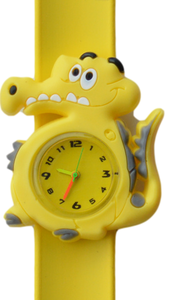 Kinderhorloge blije krokodil geel - Presents@home