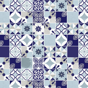 Afwijken seksueel Infrarood Ovaal vormig tafelzeil - Portugese tegels blauw - Presents@home