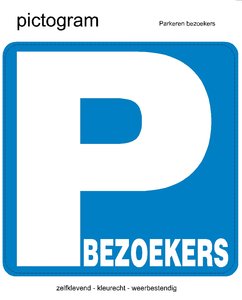 Pictogram sticker Parkeren bezoekers (10x10cm)